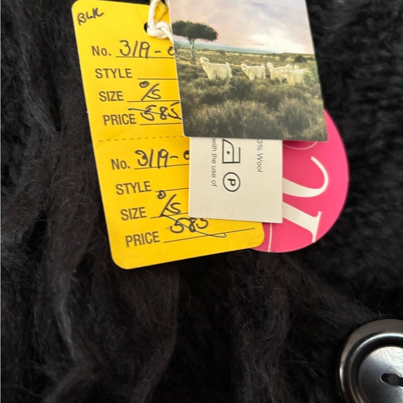 Elegant Black Fringe Cardigan Miss knit wear - Picture 4 of 5